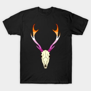 Lesbian Pride Deer Skull T-Shirt